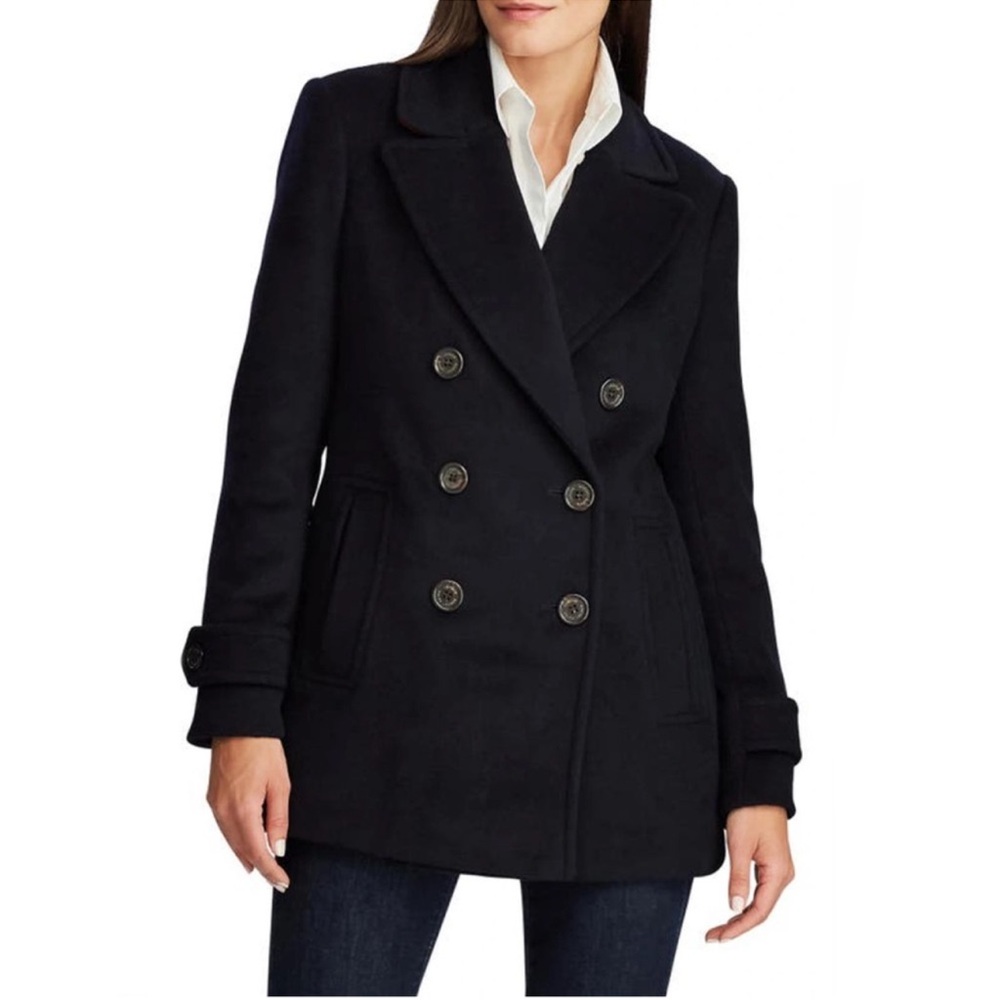Ralph Lauren Women's Classic Insulated Black Peacoat size 8